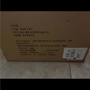 HSN WP25PC Cookware Set